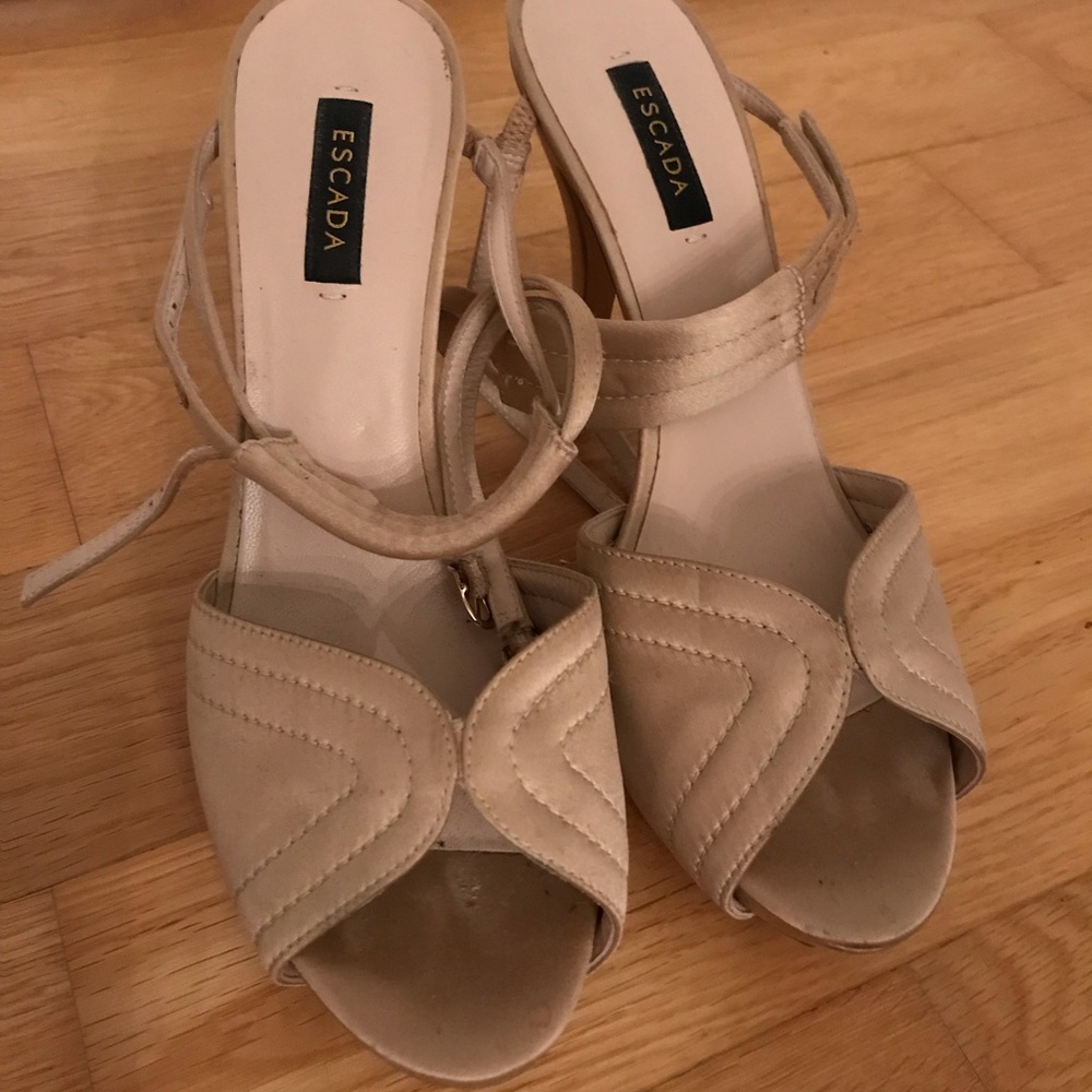 Escada night wear gown Shoes heels satin